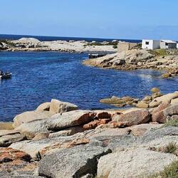 View from our lunch spot at the Lobster Shack looking one way...