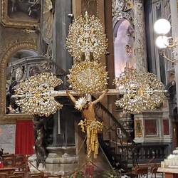 This ornate cross weighs 170kilos and is carried in celebrations, parades and festivals.