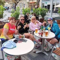 Marathon runners at Anna's cafe