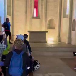 Giorgio demonstrating the acoustics, more than just a tour guide