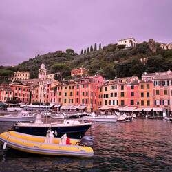 Colorful houses enhance the view