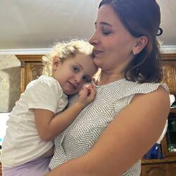 With her daughter. Lali teaches English and her students were the best