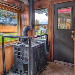 Each carriage is heated by a stove