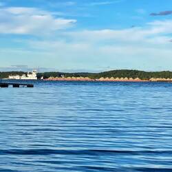 Passing barge loaded