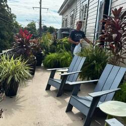 unsere Terrasse fürs Frühstück