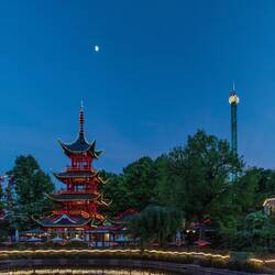 Tivoli Gardens at night