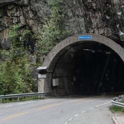 Our first of many tunnels. 1300 road tunnels in Norway.