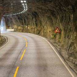 Inside the tunnel which is not lined.