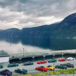 First night in Norway and view from our room at Hotel Quality Voringfoss