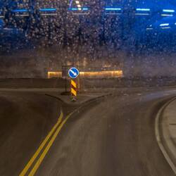 Roundabout inside tunnel with underground intersections