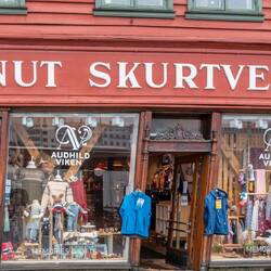 Bryggen building with a lean.