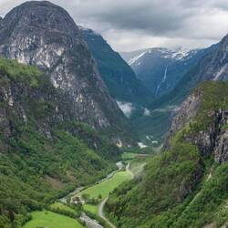 Beautiful view over the Nærøy Valley, from Stalheim Hotel.