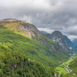 Beautiful view over the Nærøy Valley, from Stalheim Hotel.