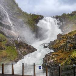 There is a small power station on Kjosfossen waterfall which is used to power the Flåm Line railway.