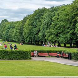 Locals enjoying summer in Vigeland Park.