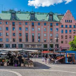 Market in the square outside our hotel.