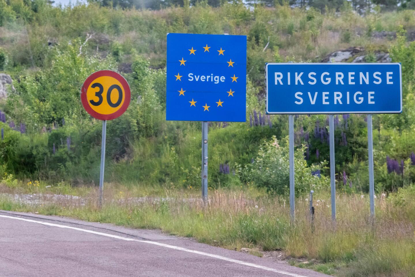 Crossing the border into Sweden.