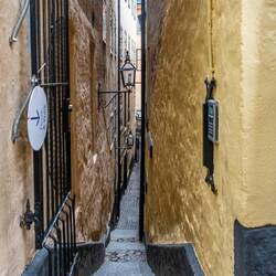 The narrowest street in Stockholm.
