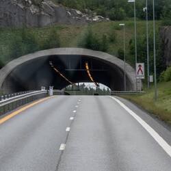 Tunnel along the road.