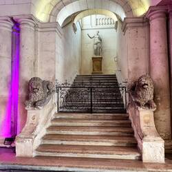 Inside the foyer of the Town Hall