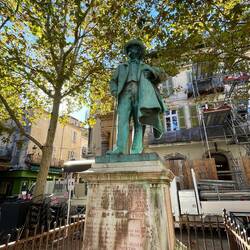 A local poet, in Forum square, a place Van Gogh liked to hang out