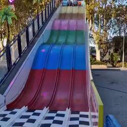Deb and I conquering the slide