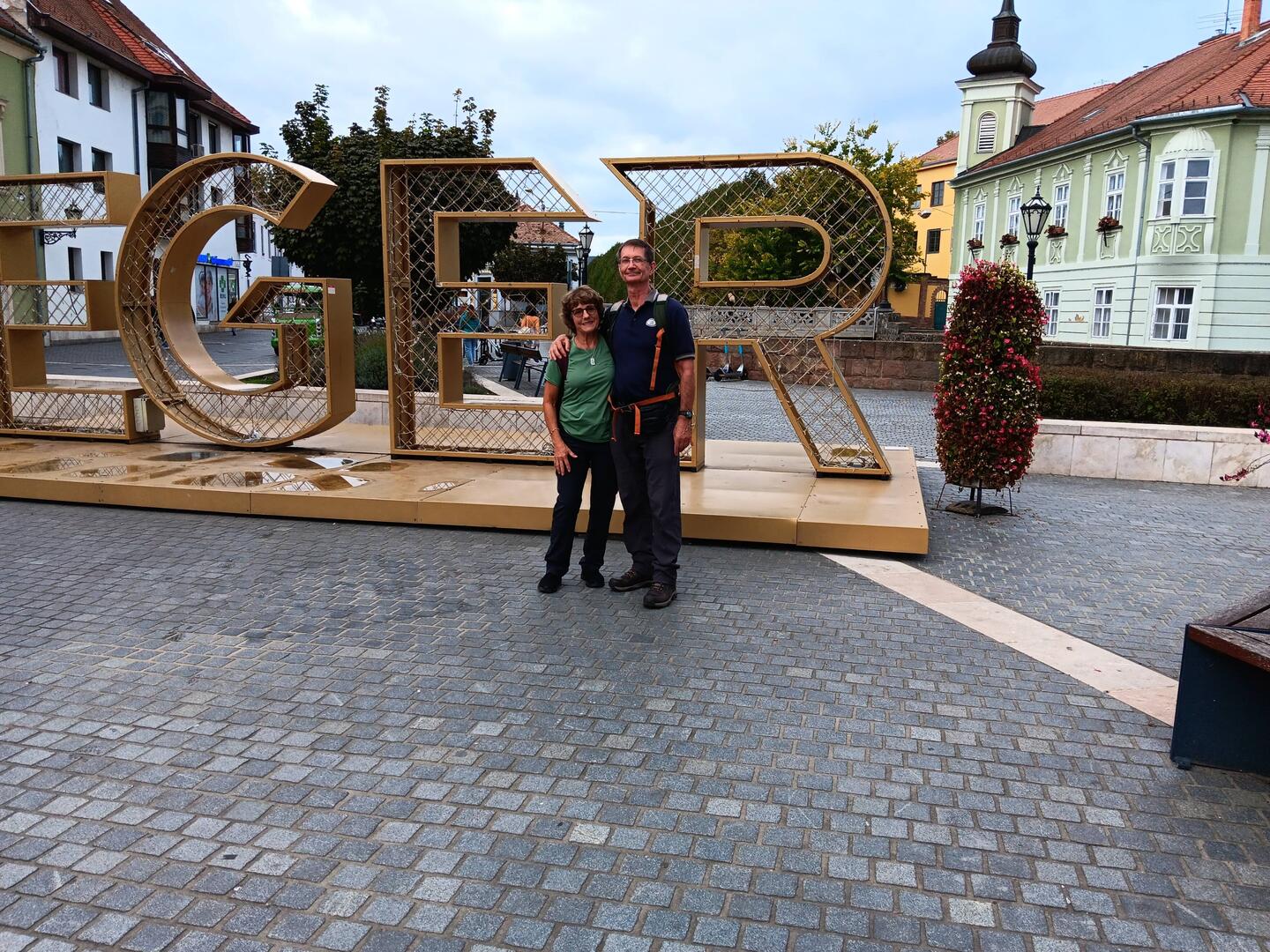 The Eger sign in Dobo square