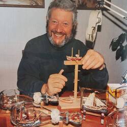 Der Erbauer des Buddelschiffs auf dem Foto vorher war zufällig auch da 😊