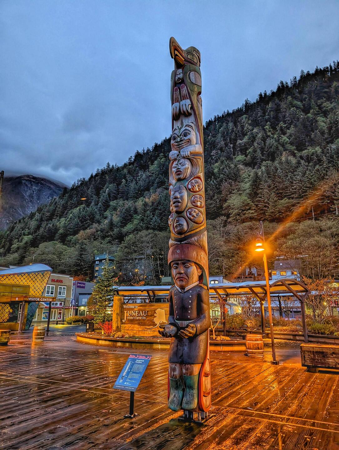 Totem down on the docks