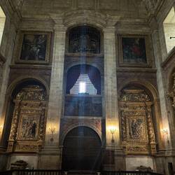 The nuns sat behind curtains to listen to mass and receive communion through the metal grate