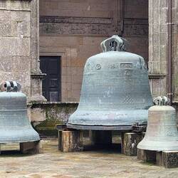 The bells were retired a few years ago. Reproductions hang in the belfry now