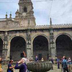 The base of the fountain where pilgrims used to wash up outside the original church