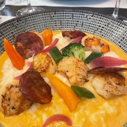 Risotto with scallops and chorizo was superb
