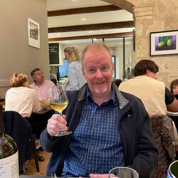 Ian enjoying a local white