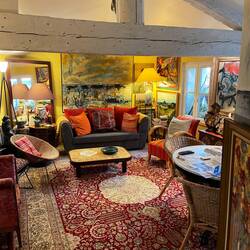 Our lounge with original beams
