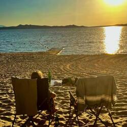 Diesmal haben wir unsere Stühle zum Strand getragen