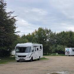 Large motorhome aire on the banks of the Dronne