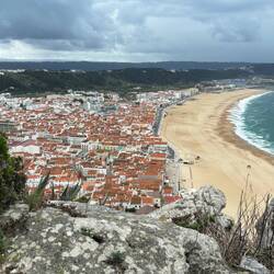 Looking down on Nazare south beach