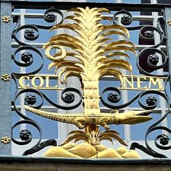 The crocodile chained to a palm tree is emblem for Nîmes