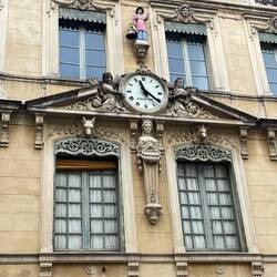 An interesting clock opposite the town hall