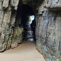 Called Remarkable Cave. At high tide the water is under our walkway