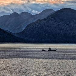 A Tlingut fishing boat heading home