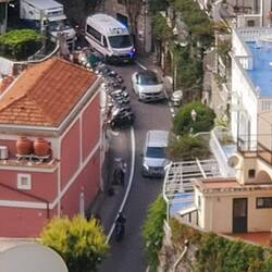 A Zoom in on the road below from our balcony. Not much traffic this morning.