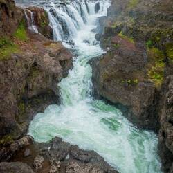Kolugljufur Waterfall was our lunch stop.