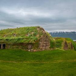 Laufás turf houses at Akureyri.