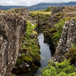 The gap between the two tectonic plates.