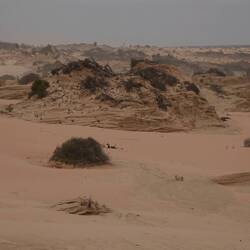 Der diesige Eindruck kommt auch vom Sandsturm
