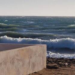 Der Strand ist schon fast weg!