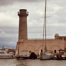Antibes Port lighthouse and smaller one in back left