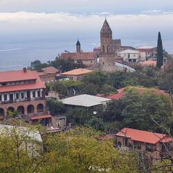 Sighnaghi: Blick auf den unteren Teil des Dorfes